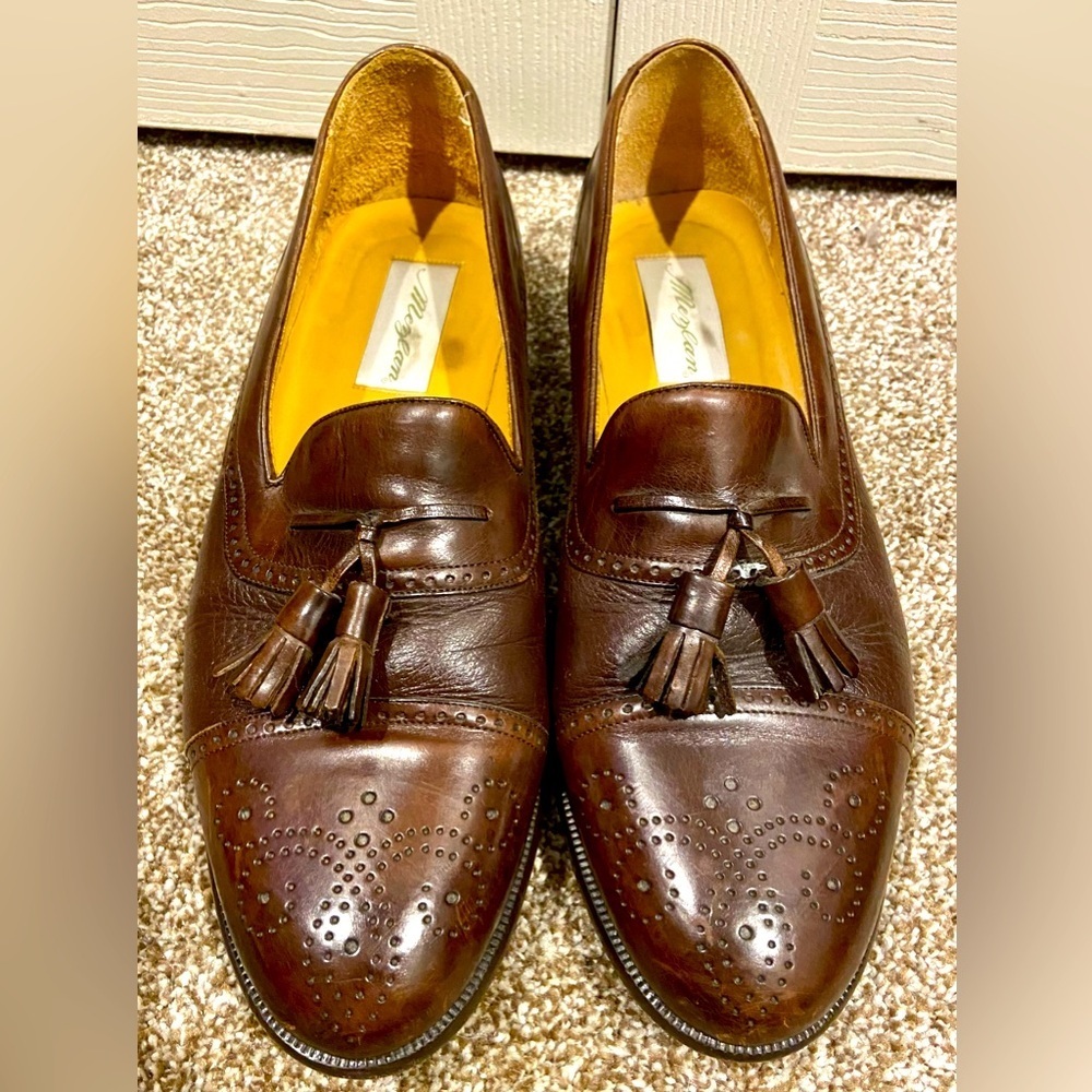 Mezlan Men's Designer Dress Shoes Size 10.5M Brown Leather Made In Spain